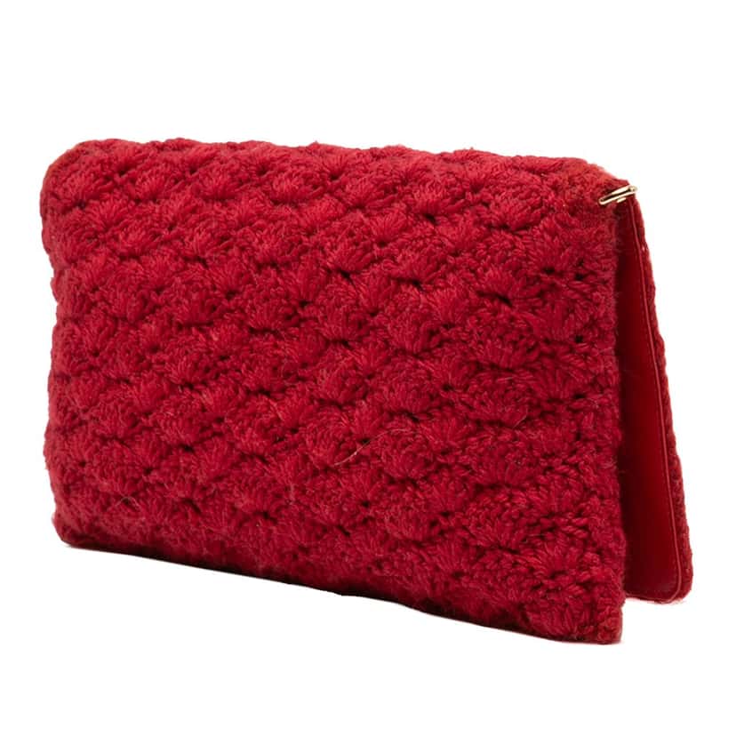 Dolce & Gabbana Crochet Clutch Red Very good condition - Back View