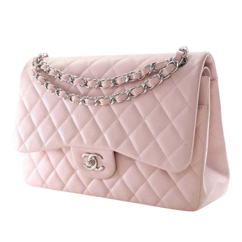 Chanel Jumbo Classic Caviar Double Flap Pink Leather Very good condition - Inside View