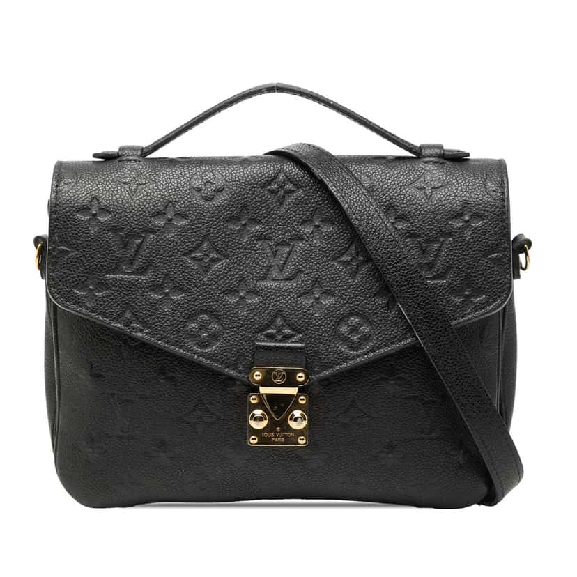 Louis Vuitton Monogram Empreinte Pochette Metis Black Leather Very good condition - Front View