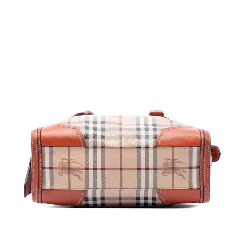 Burberry Small Haymarket Check Coated Canvas Honeywood Tote Beige Very good condition - Inside View
