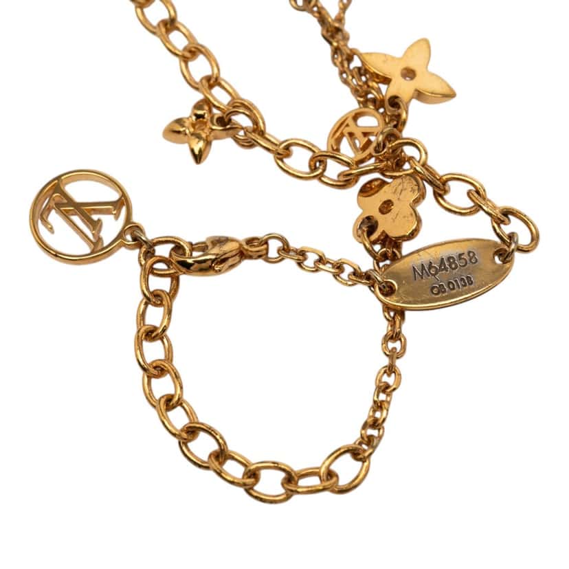 Louis Vuitton Gold Plated Monogram Blooming Supple Bracelet Gold Metal Very good condition - Model View