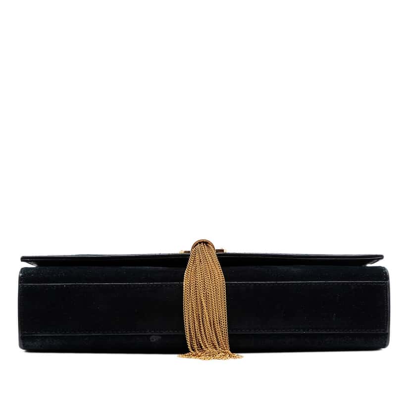 Saint Laurent Medium Suede Monogram Kate Tassel Crossbody Black Leather Very good condition - Inside View