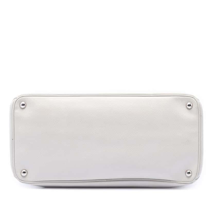 Prada Saffiano Cuir Turnlock Twin Satchel White Leather Very good condition - Inside View