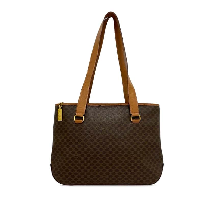 Celine Macadam Coated Canvas Tote Brown Very good condition - Front View