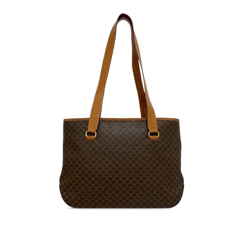 Celine Macadam Coated Canvas Tote Brown Very good condition - Back View
