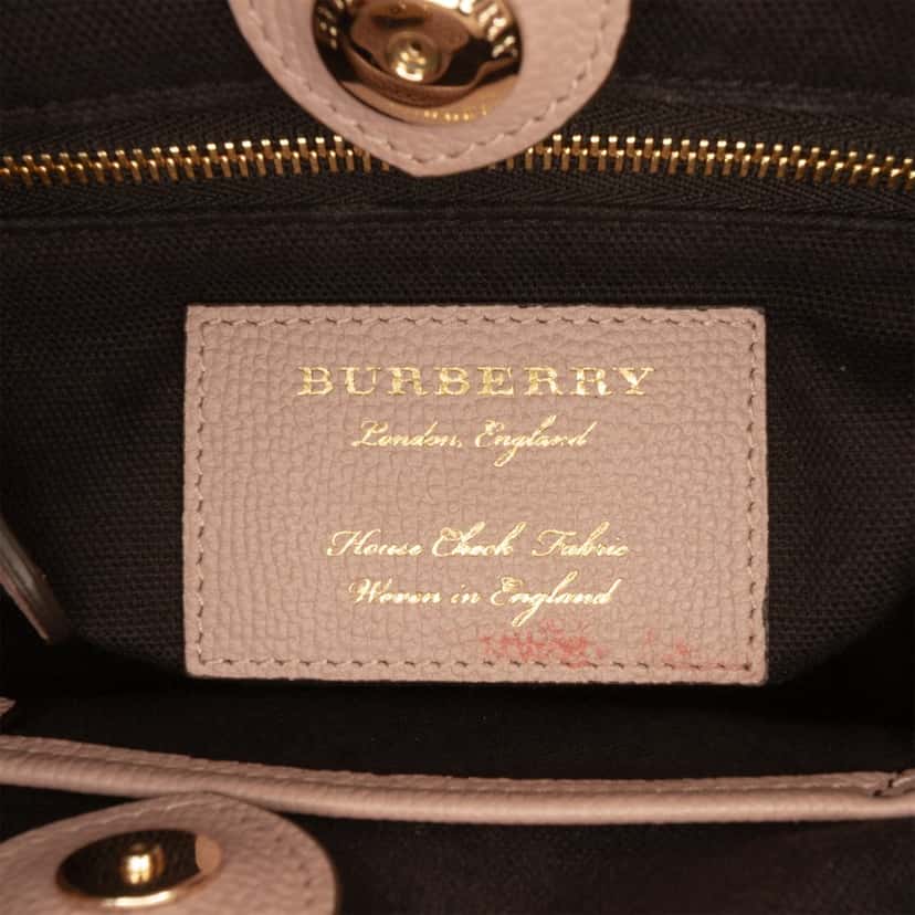 Burberry Small Leather and House Check Banner Satchel Pink Leather Very good condition - Box View
