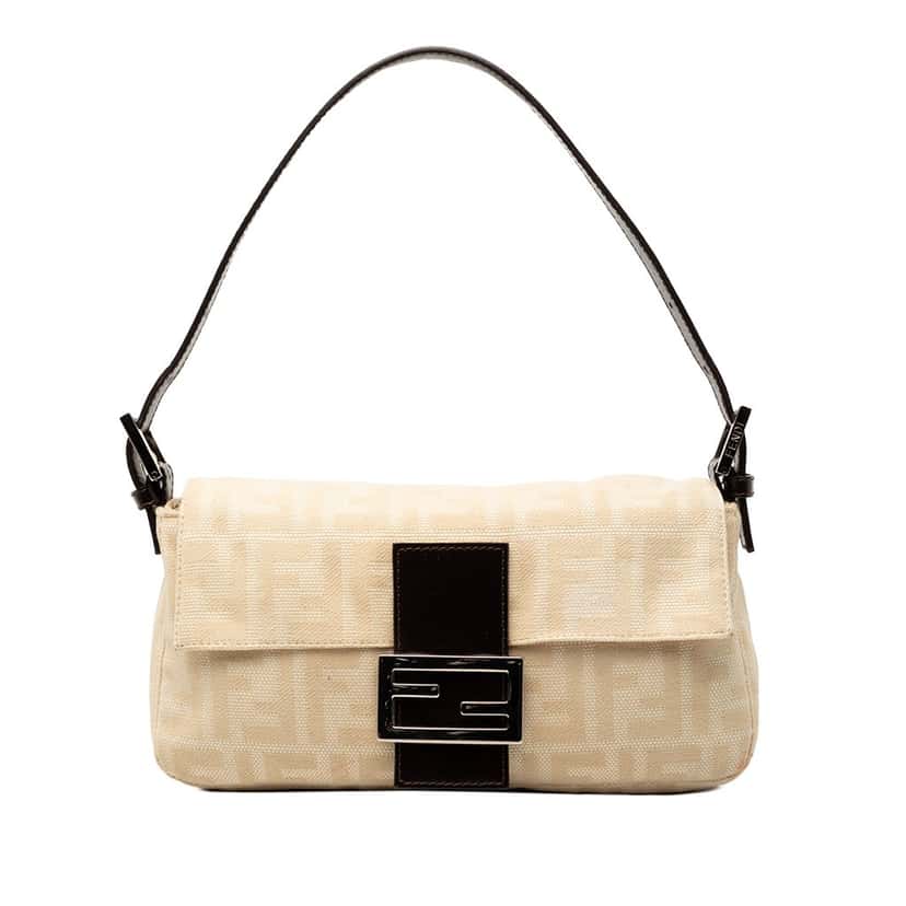 Fendi Zucca Canvas Baguette Beige Very good condition - Front View