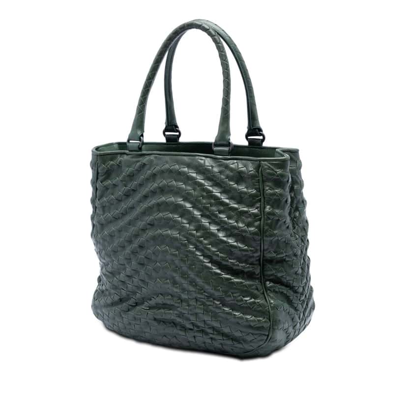 Bottega Veneta Large Nappa Intrecciato Maggiore Tote Green Leather Very good condition - Back View