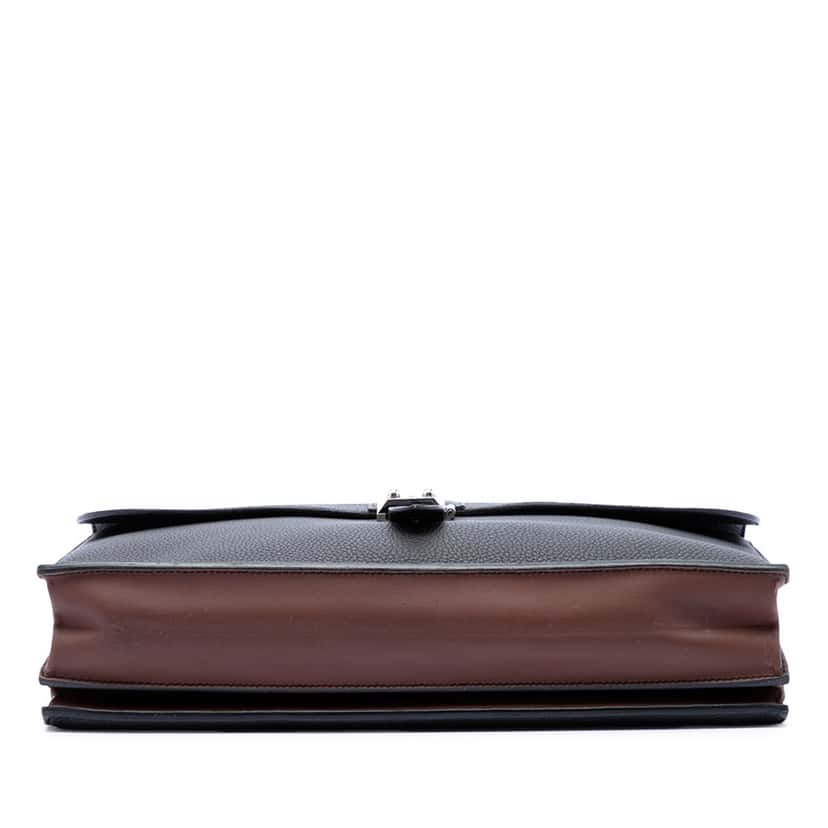 Hermès Togo and Swift Sac A Depeches Verso 38 Black Leather Very good condition - Inside View