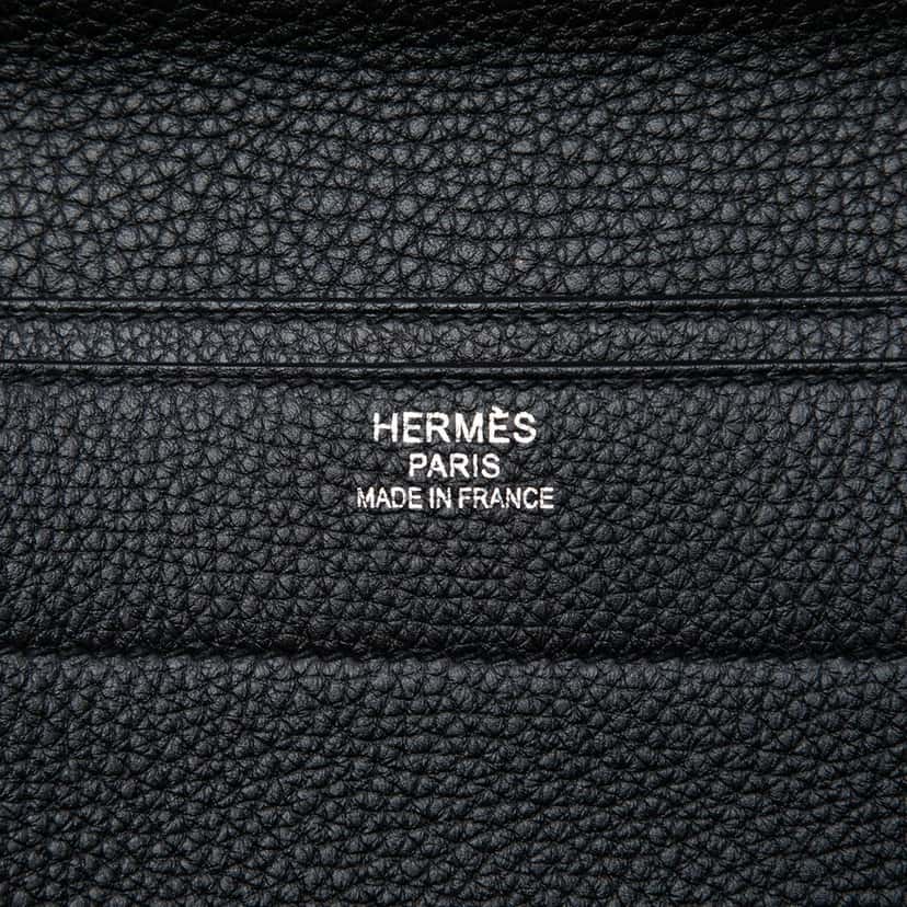Hermès Togo and Swift Sac A Depeches Verso 38 Black Leather Very good condition - Box View