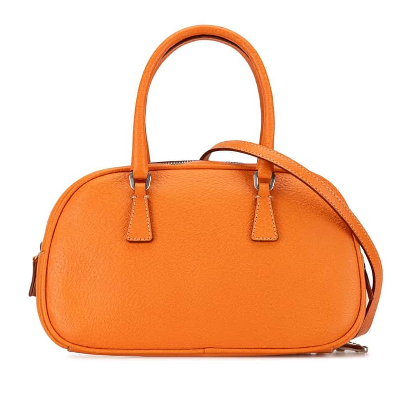 Prada Mini Cinghiale Satchel Orange Leather Very good condition - Front View