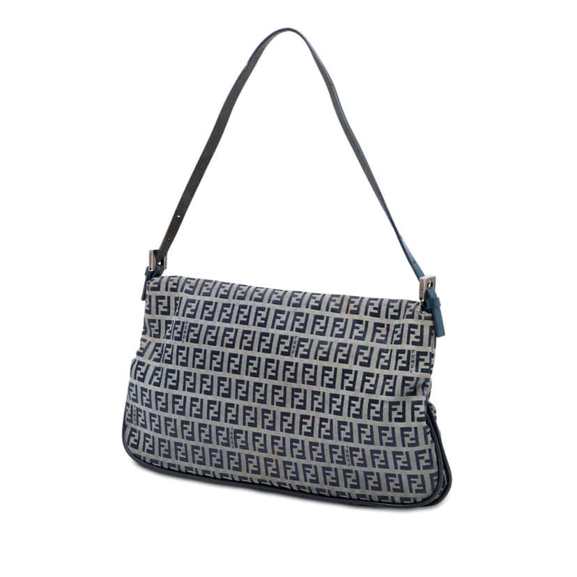 Fendi Zucchino Canvas Double Flap Shoulder Bag Other Very good condition - Back View