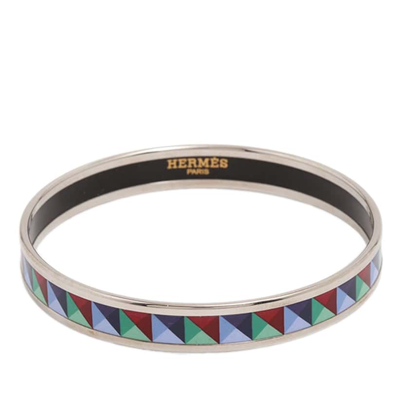 Hermès Narrow Enamel Clous de Trompe Bangle 65 Other Very good condition - Front View