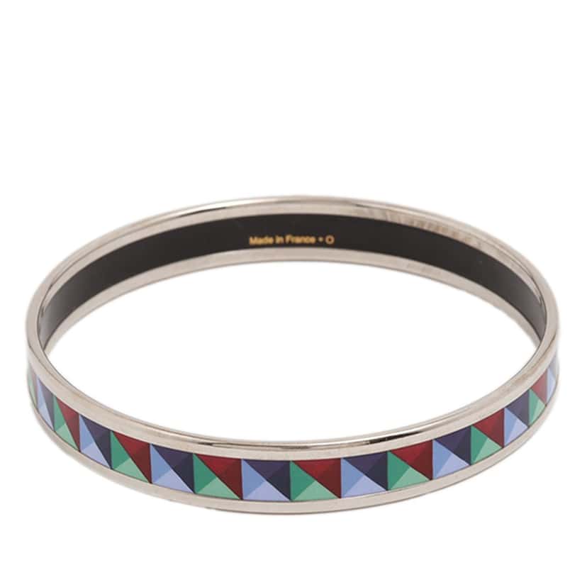 Hermès Narrow Enamel Clous de Trompe Bangle 65 Other Very good condition - Back View