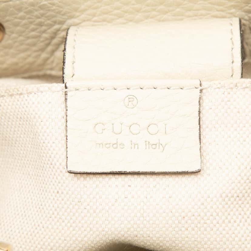 Gucci Mini Calfskin Bamboo Shopper Satchel White Leather Very good condition - Box View