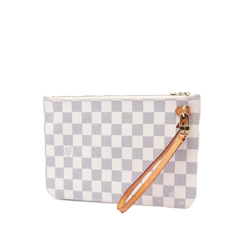Louis Vuitton Damier Azur Neverfull MM Pouch White Very good condition - Back View