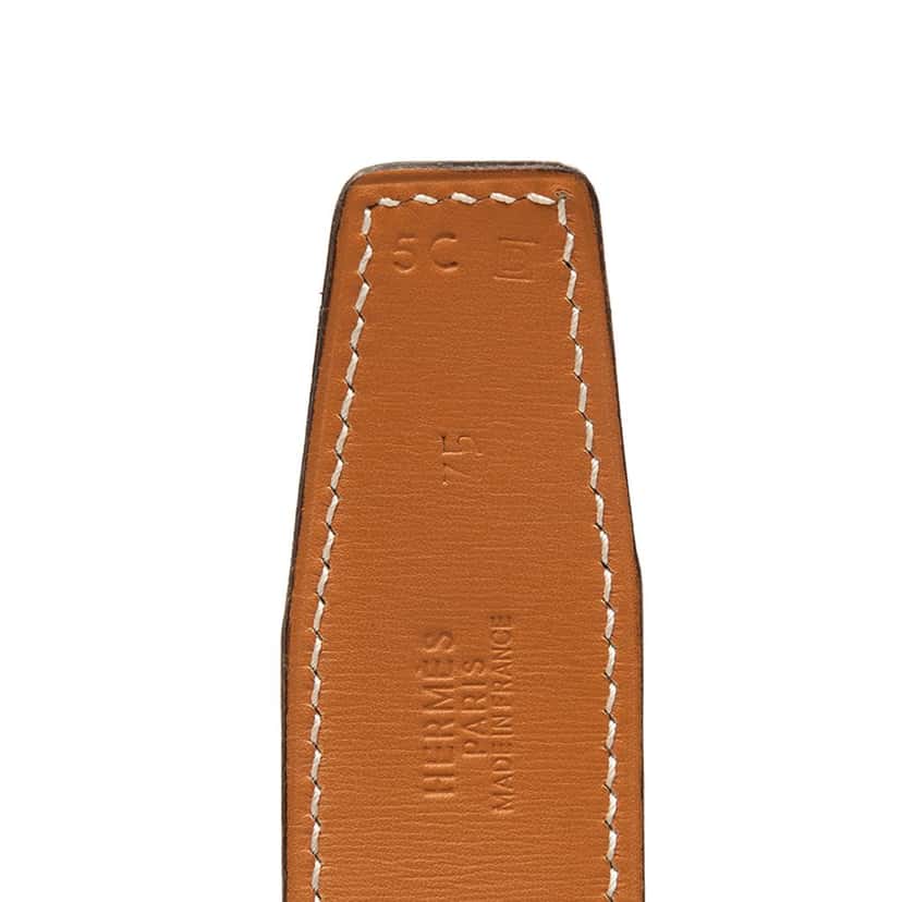 Hermès Box Calf Constance H Martelee Reversible Belt Black Leather Very good condition - Model View
