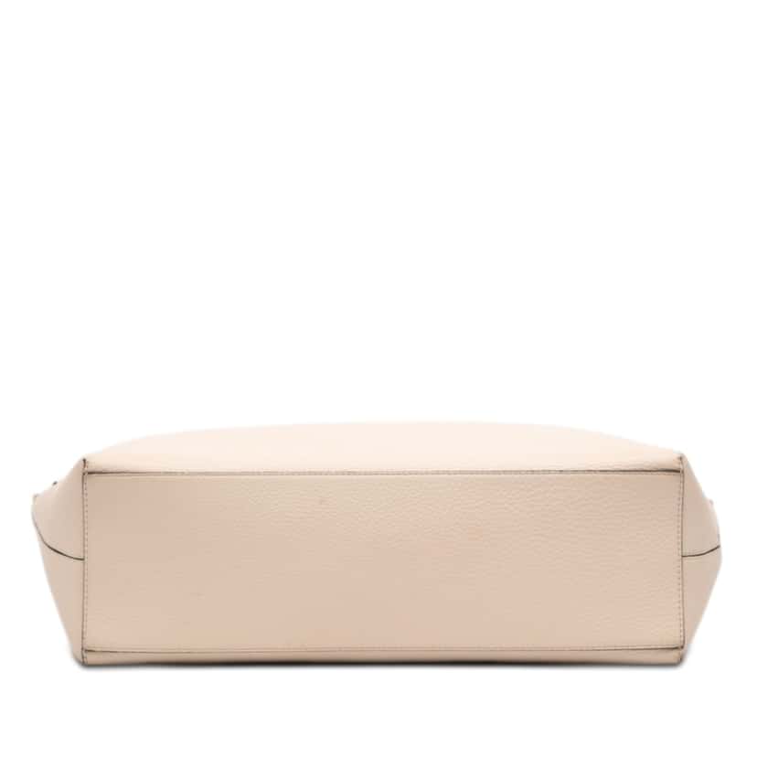 Valentino Pebbled Calfskin Rockstud Shopper Tote White Leather Very good condition - Inside View