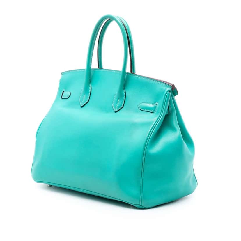 Hermès Swift Birkin Retourne 35 Blue Leather Very good condition - Back View