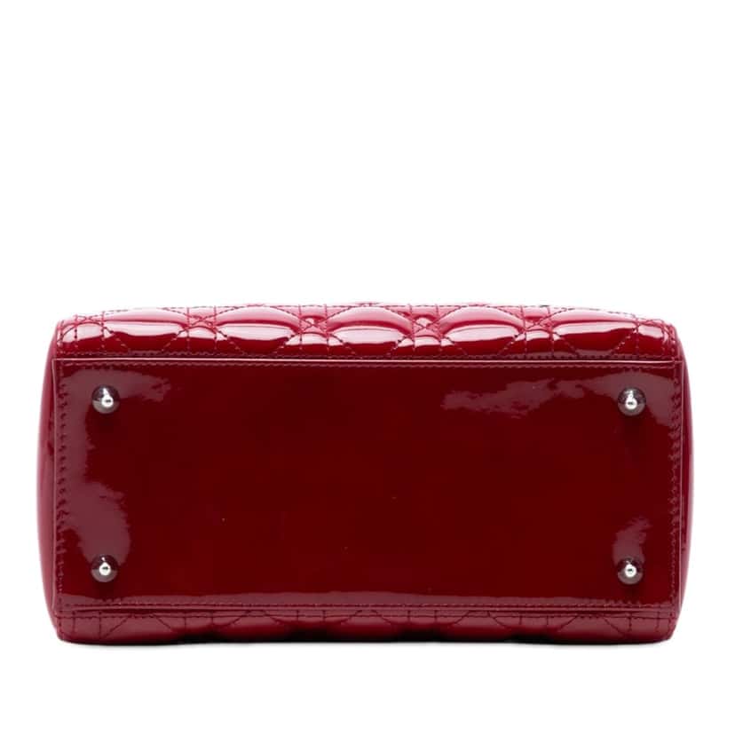 Dior Medium Patent Cannage Lady Dior Red Leather Very good condition - Inside View