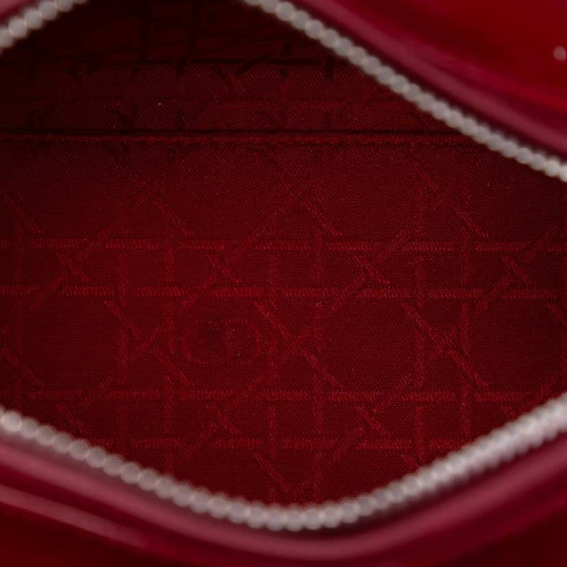 Dior Medium Patent Cannage Lady Dior Red Leather Very good condition - Model View