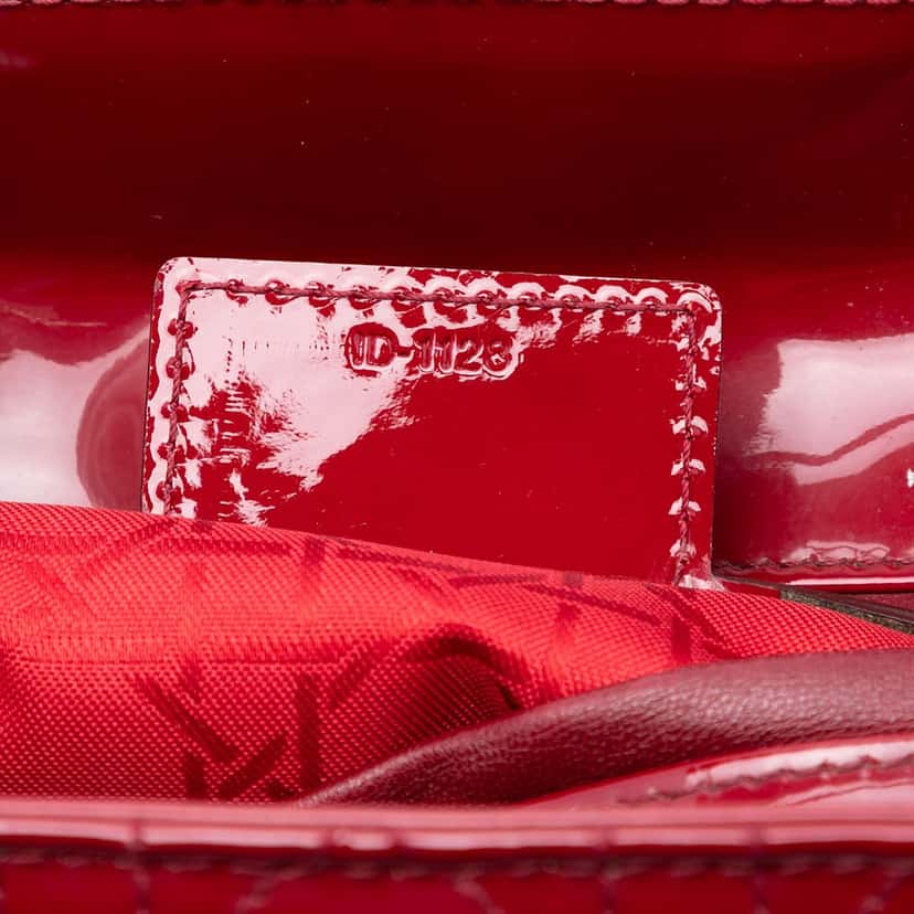 Dior Medium Patent Cannage Lady Dior Red Leather Very good condition - Box View