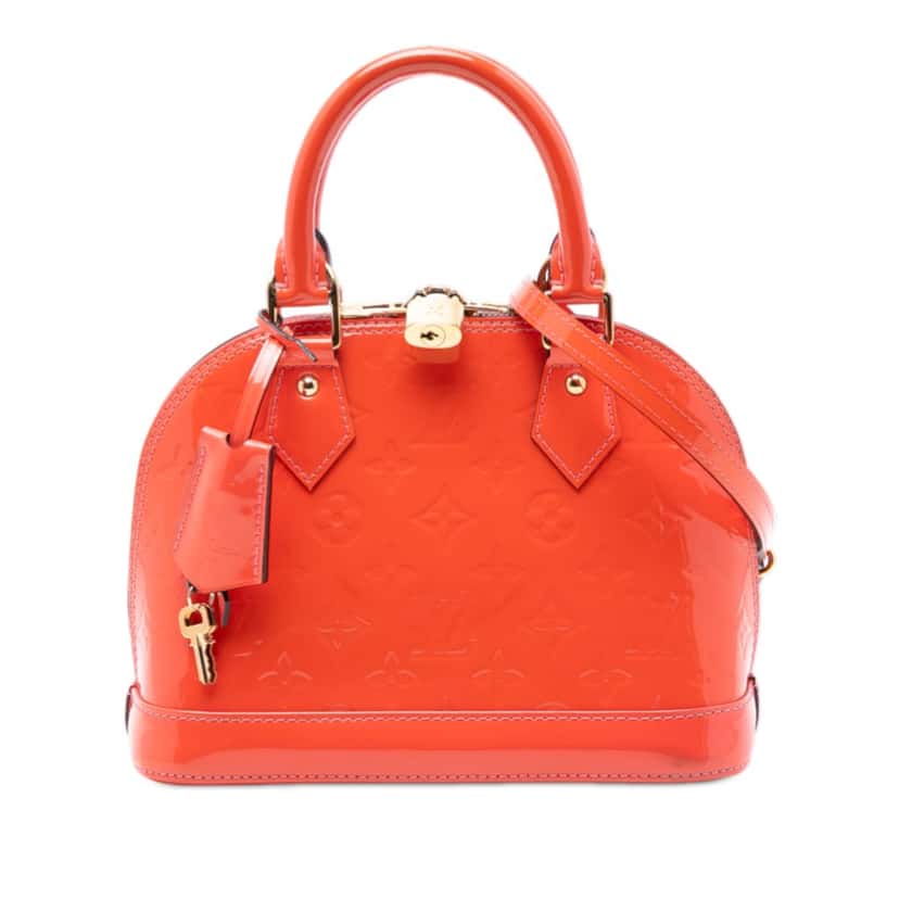Louis Vuitton Monogram Vernis Alma BB Orange Leather Very good condition - Front View