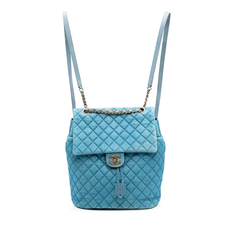 Chanel Large Denim Urban Spirit Backpack Blue Very good condition - Front View