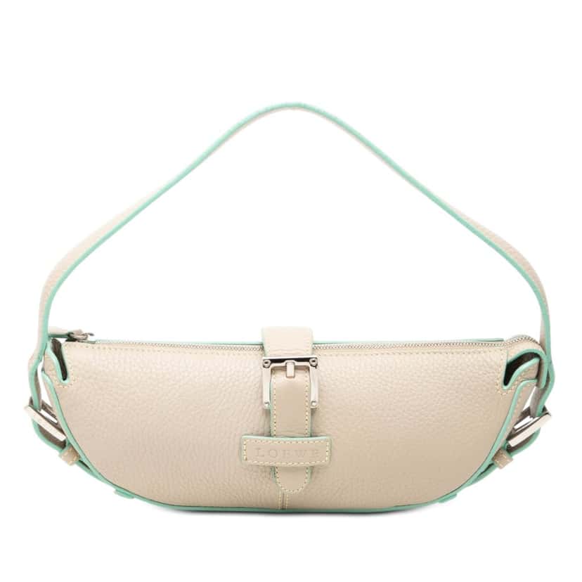 Loewe Mini Pebbled Leather Boat Bag Beige Leather Very good condition - Front View