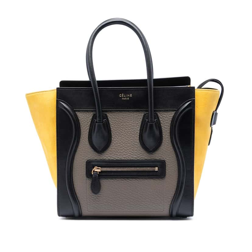 Celine Micro Tricolor Leather Luggage Tote Brown Leather Very good condition - Front View