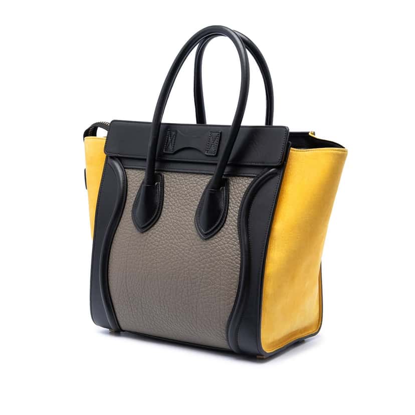 Celine Micro Tricolor Leather Luggage Tote Brown Leather Very good condition - Back View