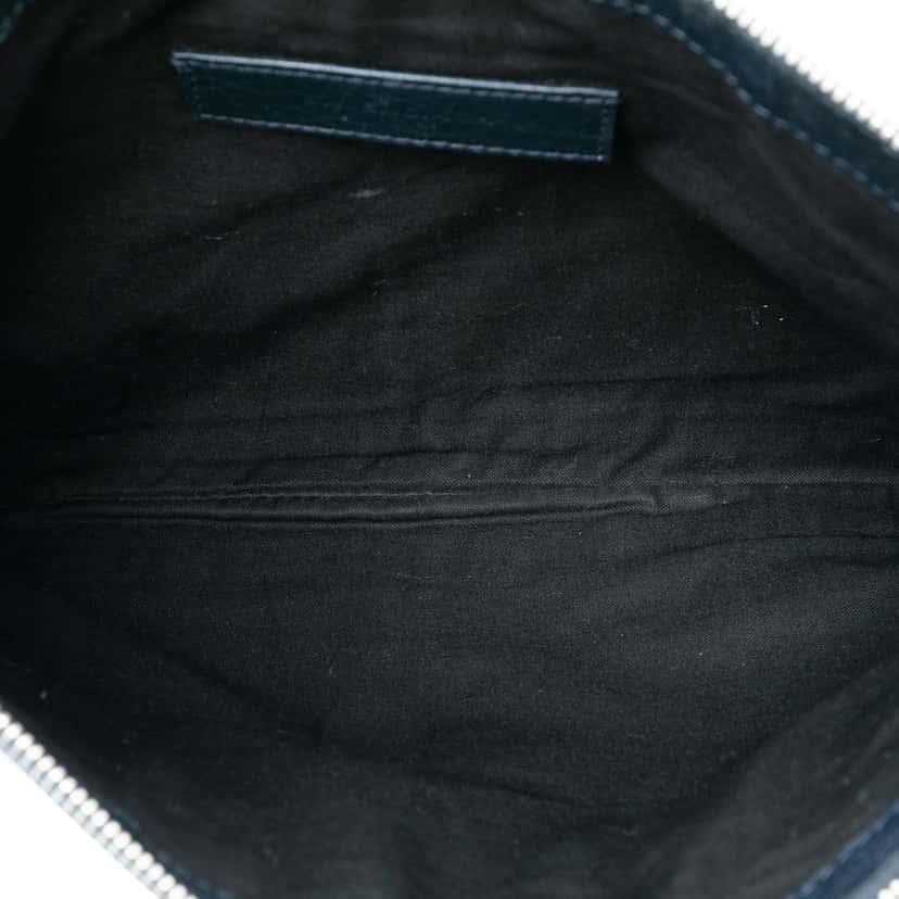 Balenciaga Lambskin Motocross Classic Clip M Clutch Blue Leather Very good condition - Model View