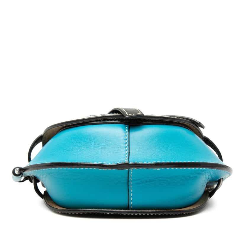 Loewe William De Morgan Mini Embroidered Leather Floral Gate Crossbody Blue Leather Very good condition - Inside View