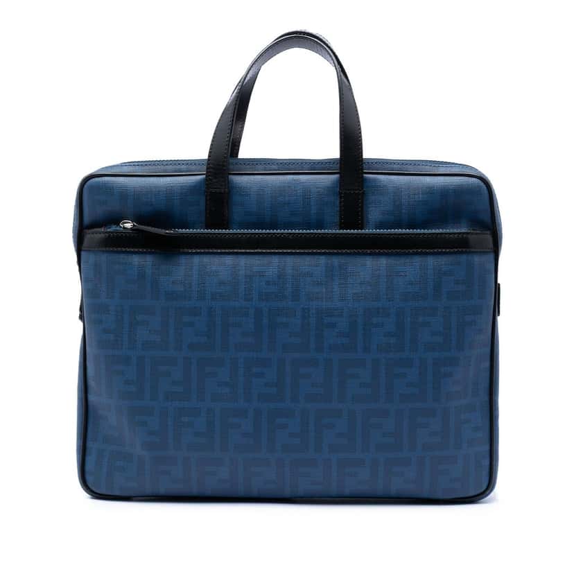 Fendi Zucca Spalmati Business Bag Blue Very good condition - Front View