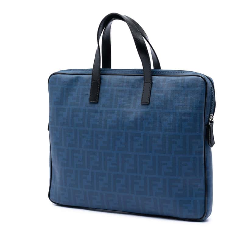 Fendi Zucca Spalmati Business Bag Blue Very good condition - Back View