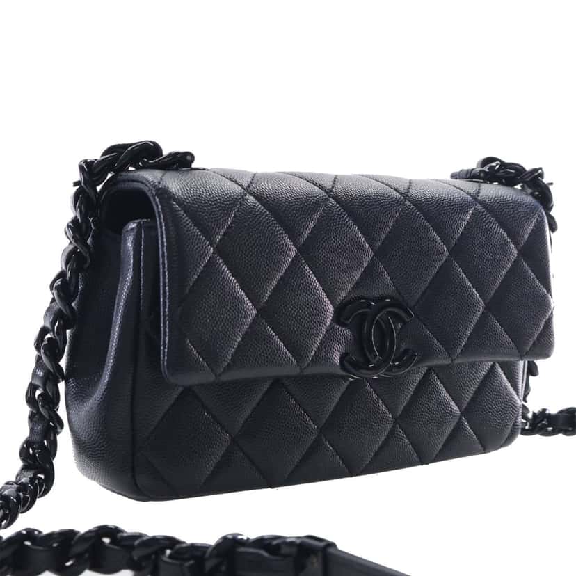 Chanel Small Quilted Caviar My Everything Flap Black Leather Very good condition - Back View