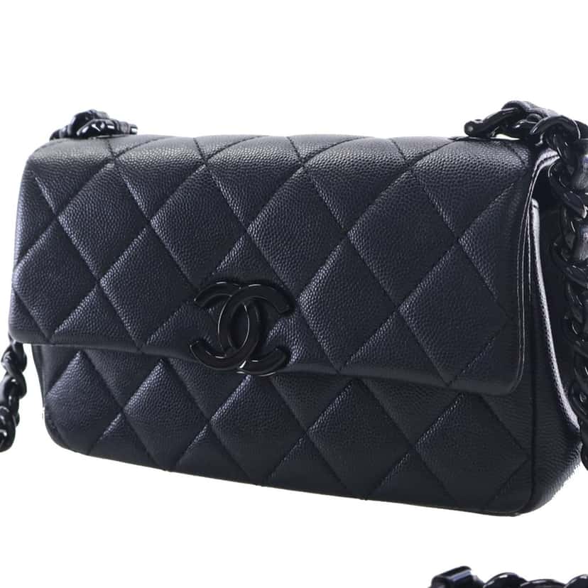 Chanel Small Quilted Caviar My Everything Flap Black Leather Very good condition - Inside View