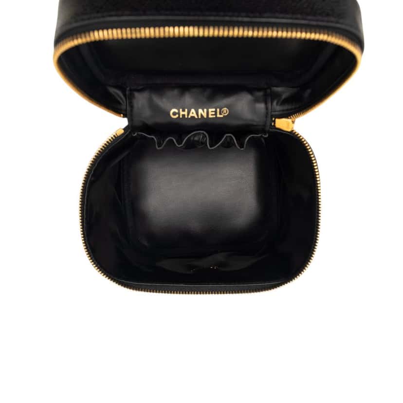 Chanel CC Caviar Vanity Bag Black Leather Very good condition - Model View