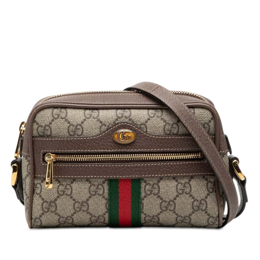 Gucci Mini GG Supreme Web Ophidia Crossbody Beige Very good condition - Front View
