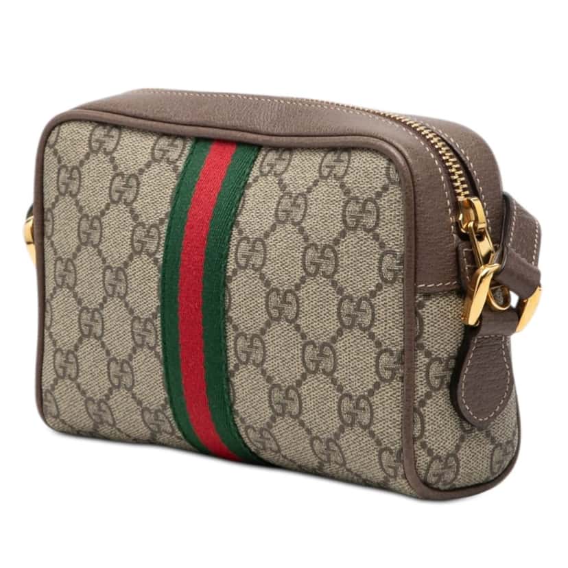 Gucci Mini GG Supreme Web Ophidia Crossbody Beige Very good condition - Back View