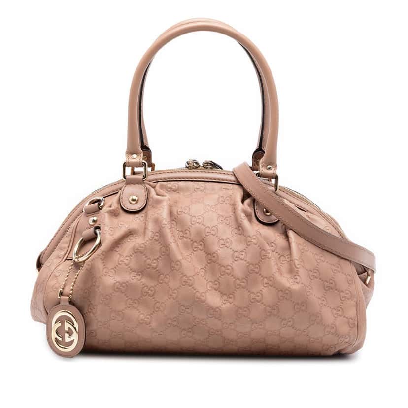 Gucci Guccissima Sukey Satchel Pink Leather Very good condition - Front View