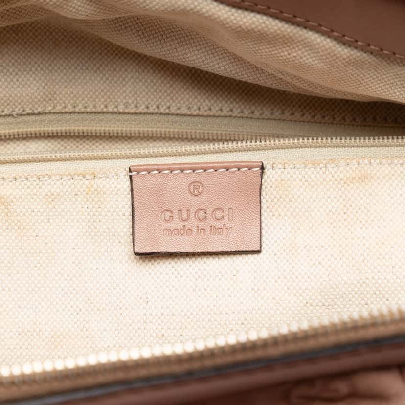 Gucci Guccissima Sukey Satchel Pink Leather Very good condition - Box View