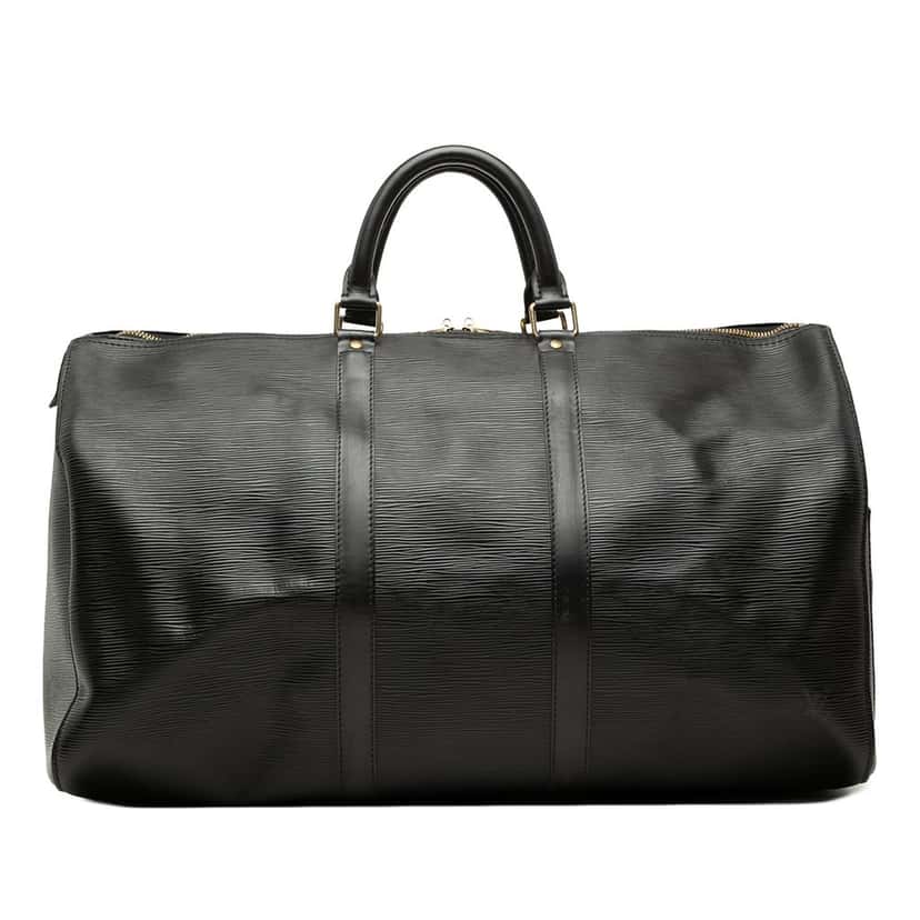 Louis Vuitton Epi Keepall 50 Black Leather Good condition - Front View