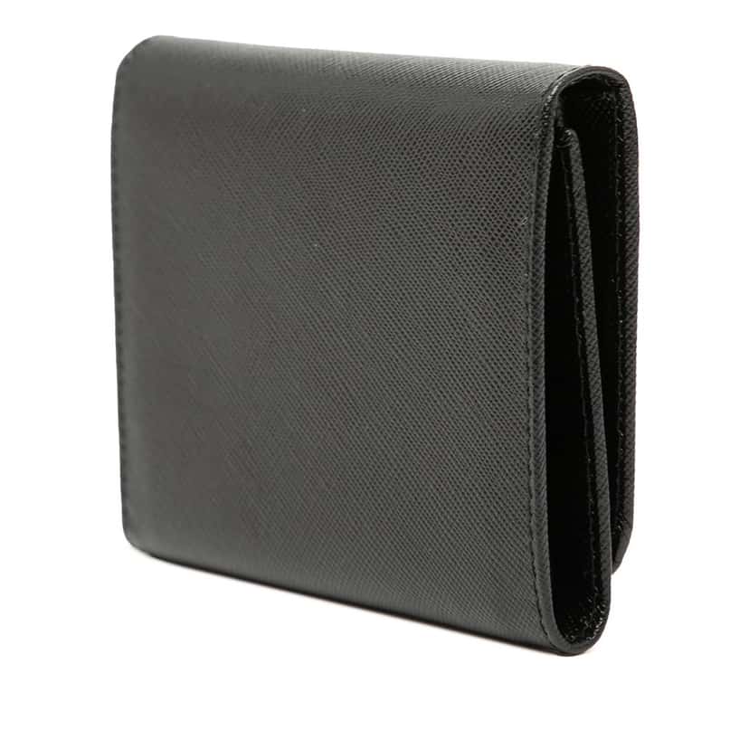 Prada Saffiano Trifold Wallet Black Leather Very good condition - Back View