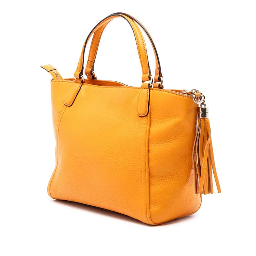 Gucci Small Calfskin Soho Cellarius Satchel Yellow Leather Very good condition - Back View
