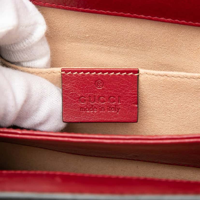 Gucci Small Suede Web Ophidia Chain Crossbody Blue Leather Very good condition - Box View