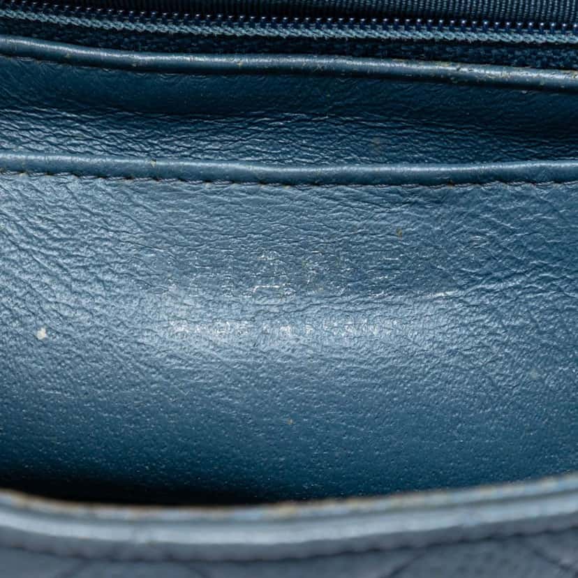 Chanel Mini Rectangular Classic Caviar Single Flap Blue Leather Very good condition - Box View