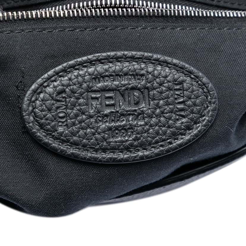 Fendi Leather Selleria Convertible Baguette Satchel Black Leather Very good condition - Box View