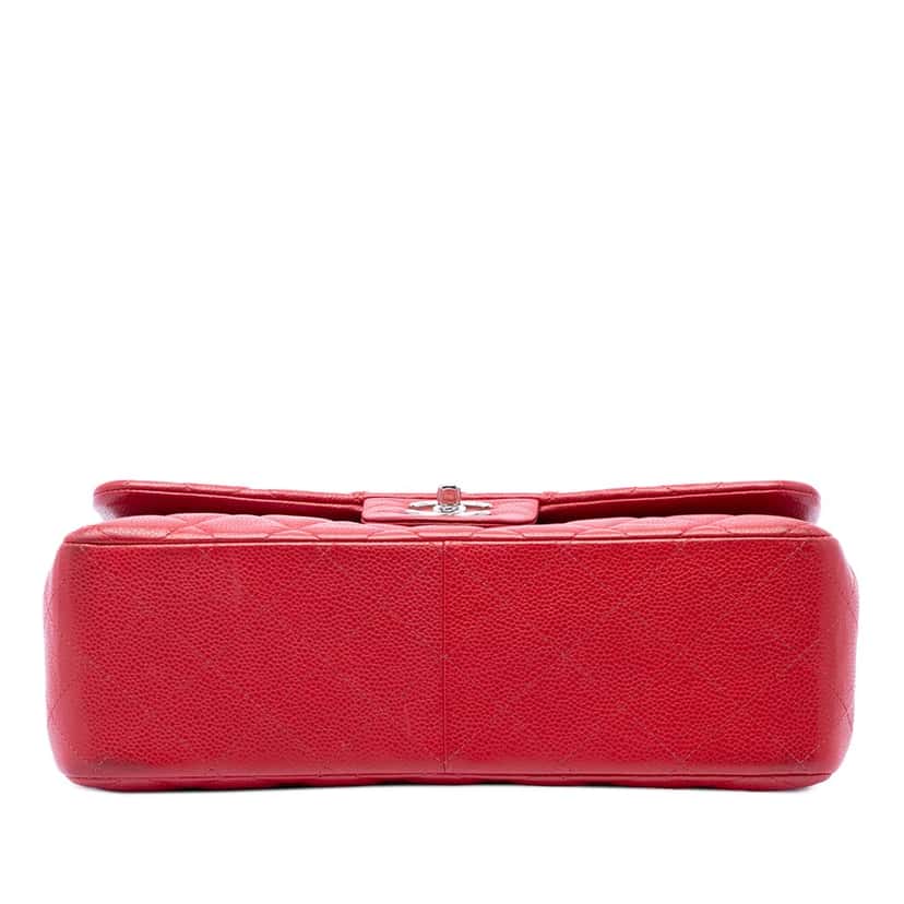 Chanel Jumbo Classic Caviar Double Flap Red Leather Very good condition - Inside View