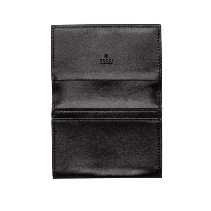 Gucci GG Marmont Calfskin Card Case Black Leather Very good condition - Model View